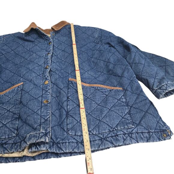 Vintage Lauren Ralph Lauren Quilted Denim Barn Jacket Equestrian Hunt Lining 3x - Picture 10 of 10